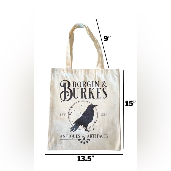 Borgin and Burkes Printed Canvas Tote Bag Shopping Shoulder Bag 15” Harry Potter - Picture 4 of 5